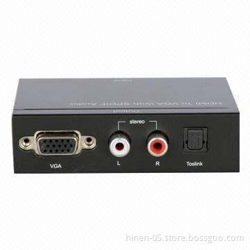 HDMI TO VGA with SPDIF Audio, Supports Analogue Video output up to UXGA and 1080p with 10-bit DAC